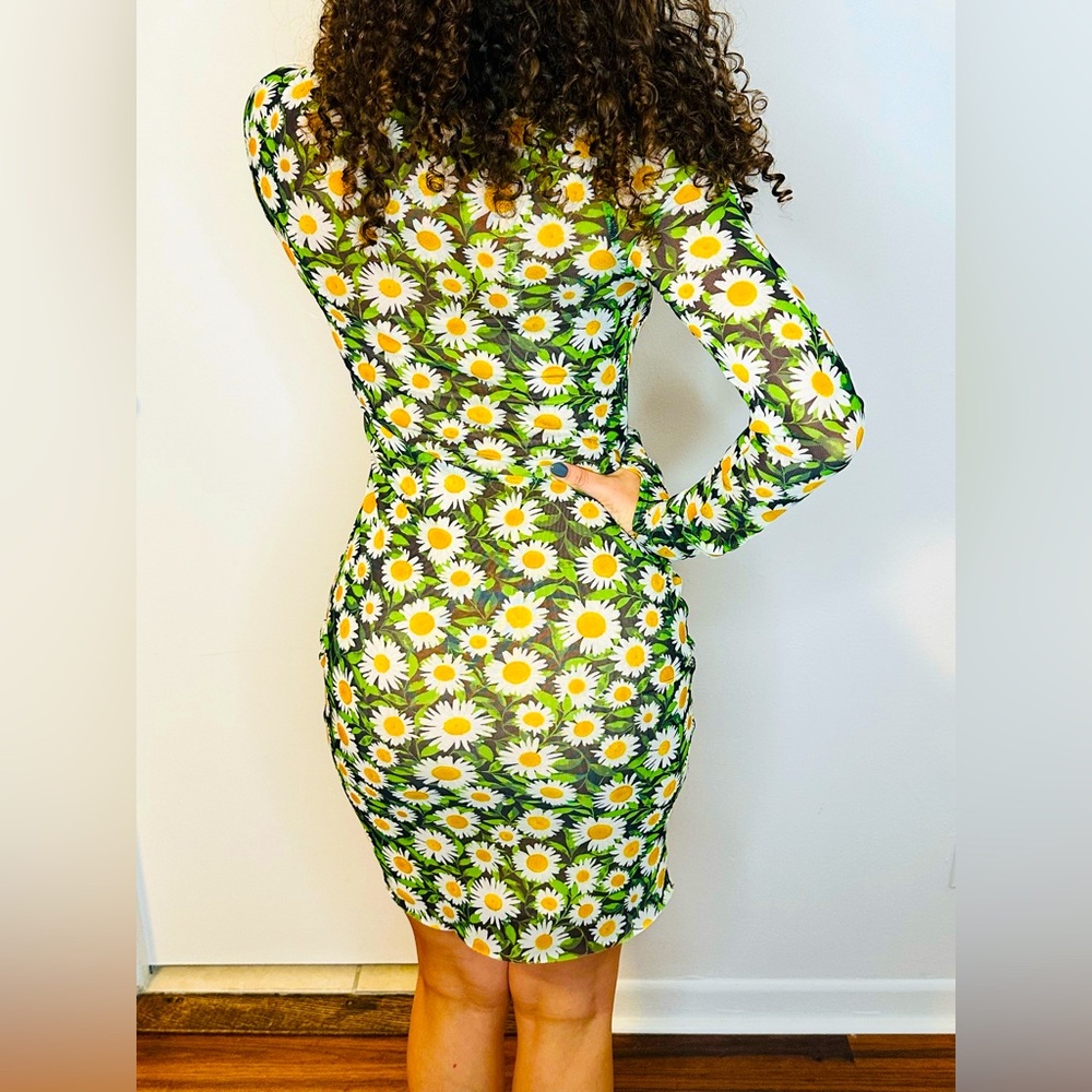 AFRM Mesh dress. Size- XS. Sunflower turtle neck.